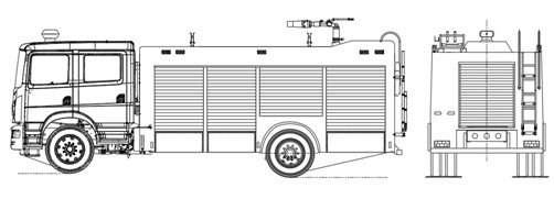 消防車上裝結構圖 消防車上裝結構圖
