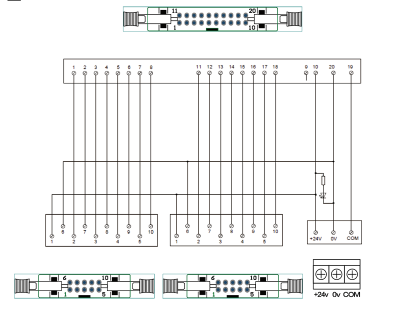 中轉(zhuǎn)端子臺(tái)接線示意圖